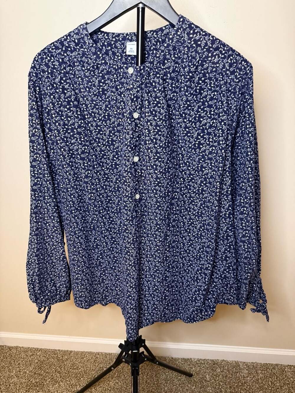 Old Navy Oversized Ditsy Floral Corduroy Top XXL